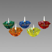 3D Reusable Reflective Shadow Colourful Diya (Pack of 4/12/24)